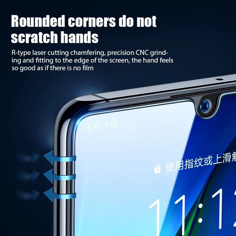 Protetor de Tela de Vidro Temperado para Huawei, P30 Pro, P20, P40, Mate 20 Lite, P Smart Z, Honor 50, 20, 10 Lite, X8, 9X, 2019, 2021, 4 peças