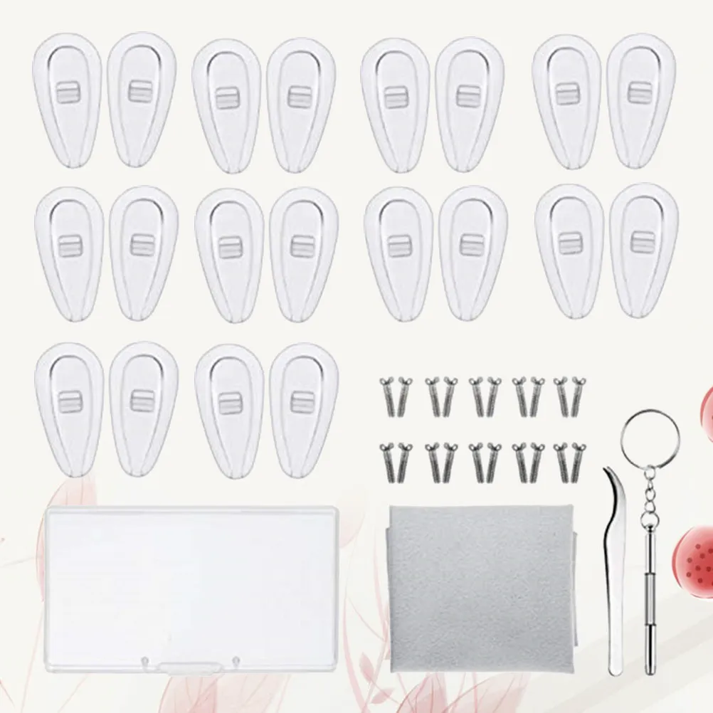 Silicone Airbag Nose Pads Glasses Repair Kit Eyewear Accessories Self-Repair Maintenance Tool Set for Sunglasses