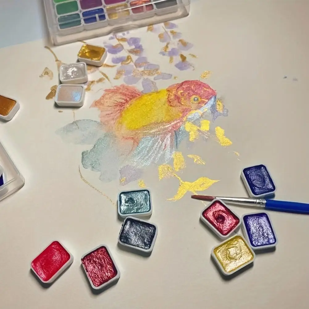 Juego de pintura de acuarela, juego de acuarela sólida de 20 colores para dibujar, pintar, escribir, creación de arte, suministros de arte, caja portátil