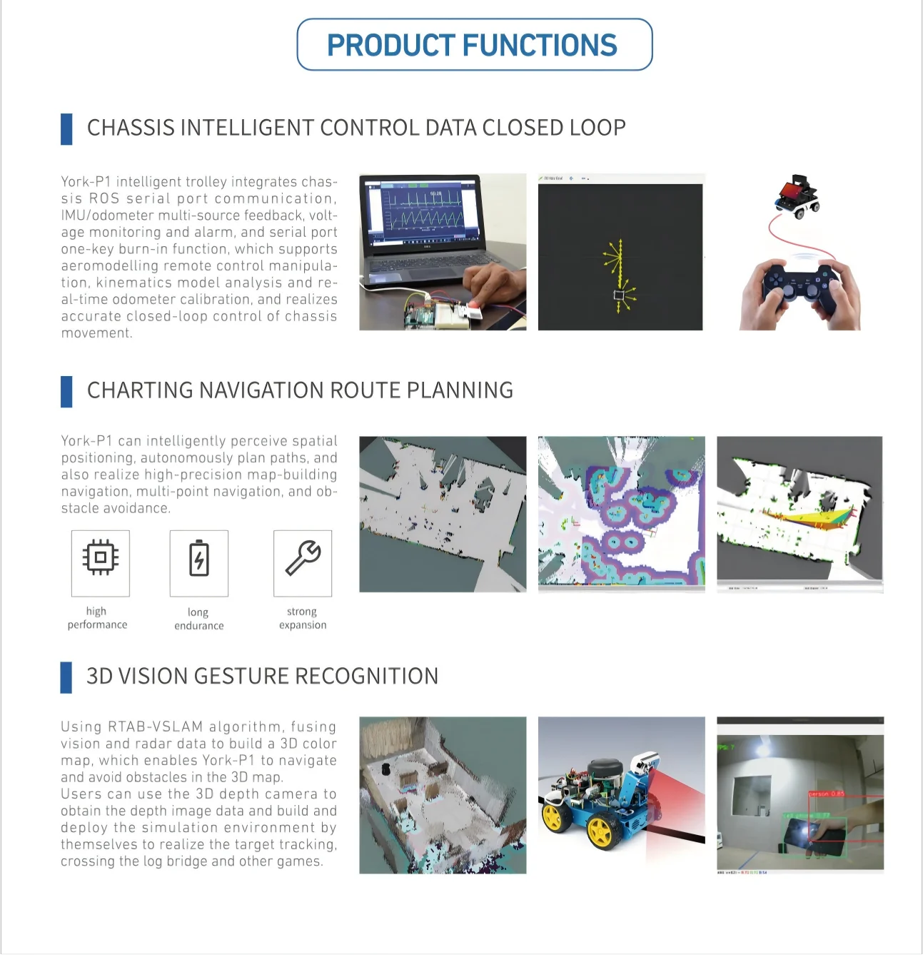 York-P1 All-in-One AI Mobile Robot with 3D Vision Navigation & Closed-Loop Control