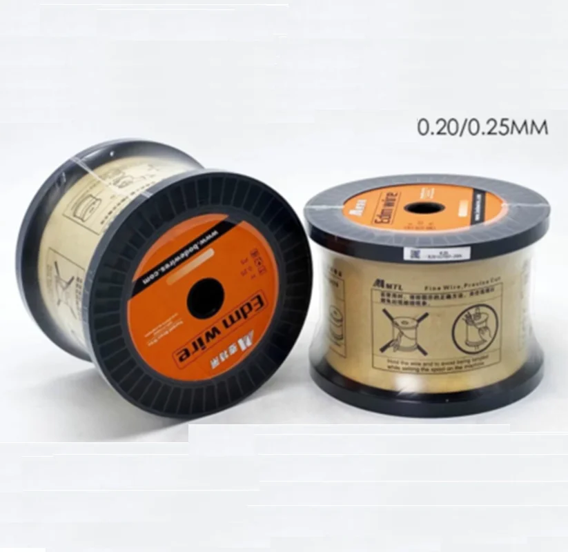 EDM Brass Wire 0.20/0.25mm Tension Strength From 900N To 1000N Copper Wire 5KGS for Low Speed CNC EDM Wire Cutting Machine