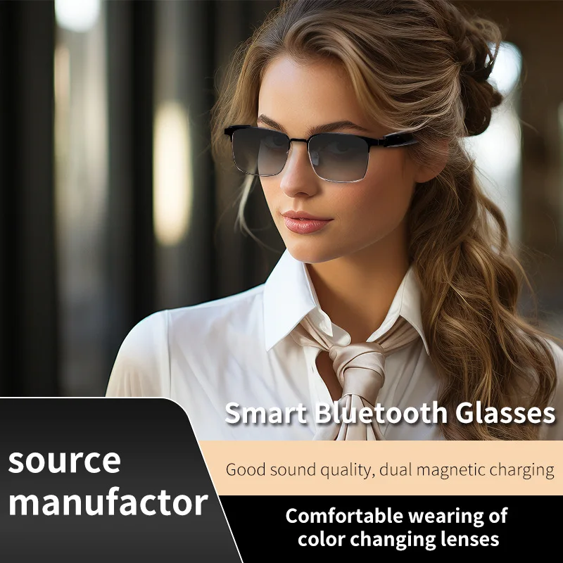 Gafas inteligentes con Bluetooth que cambian de color, protección UV, gafas de sol con audio, auriculares BT para música y llamadas