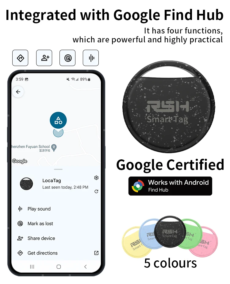 RSH Security Tracker Wallet Gepäck Koffer Box Locator Anti Lose für Android Smart Tag Arbeit mit Google Find für Samsung OnePlus – Detail 3