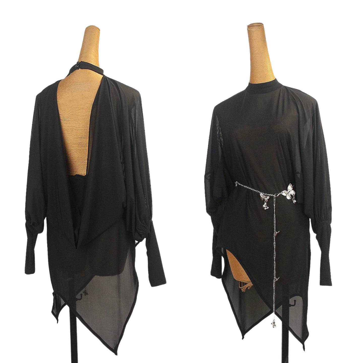 

Sexy Backless High Neck Irregular Dress Latin Dance Dress Women Practice Clothes Rumba Tango Samba Chacha Dance Costume DQL12207