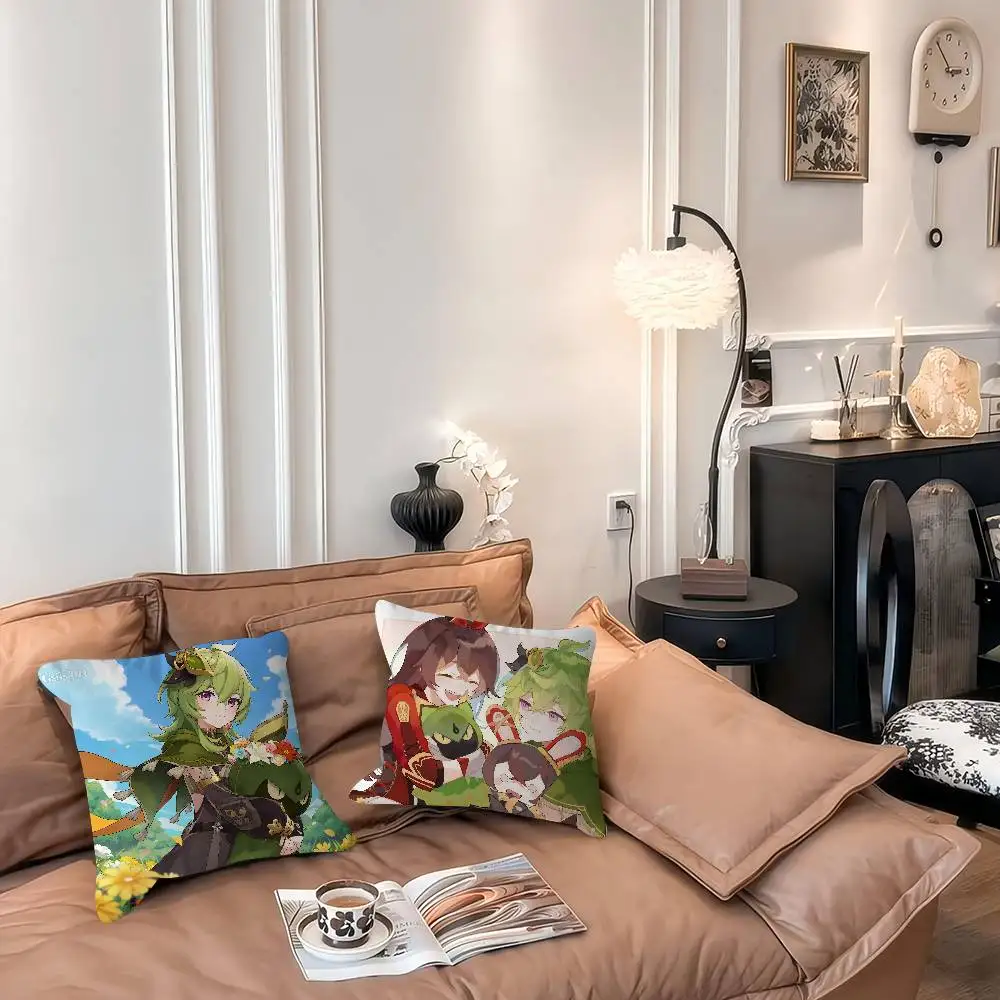 

Collei Genshin Impact Pillow Cushion Cover Pillowcase Living Room Sofa Home Decor Customized