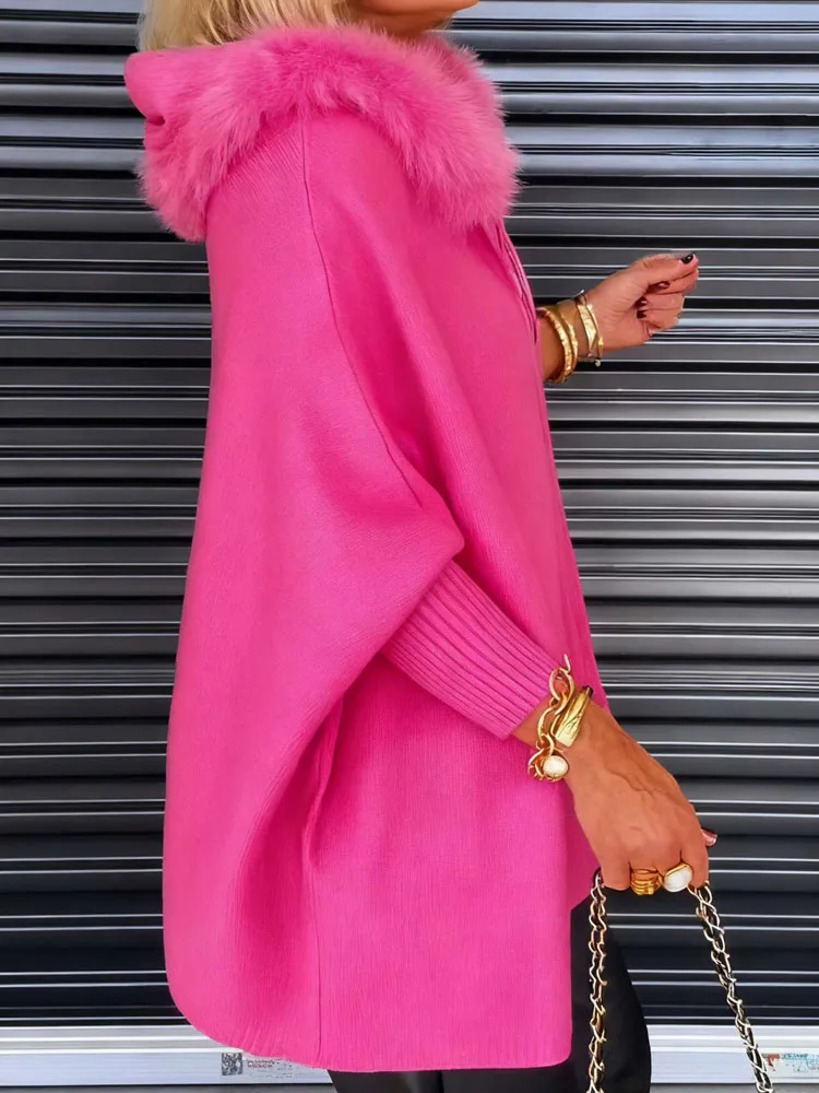 موضة رقيق الربط البريدي سترة سترة الخريف المرأة عادية كم طويل الصلبة متماسكة معطف الشتاء أنيقة فضفاضة مقنعين معطف خارجي #4