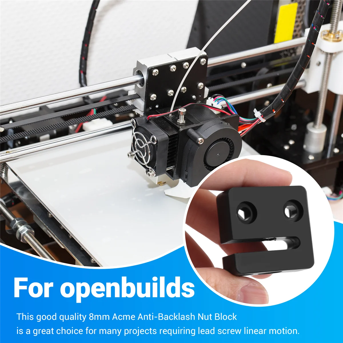【Сначала только!】Блок гаек T8 с защитой от люфта для метрического ходового винта Acme диаметром 8 мм для