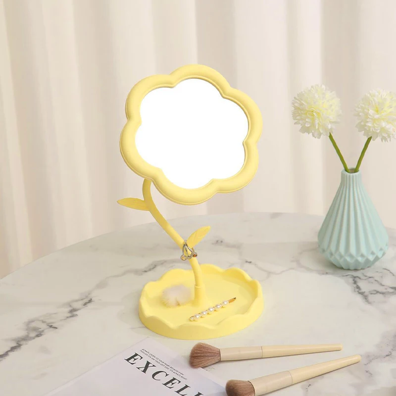 Desktop Sunflower Makeup Mirror Creative Dormitory Desktop High Value Bedroom Mirror Home Decoration Mirror