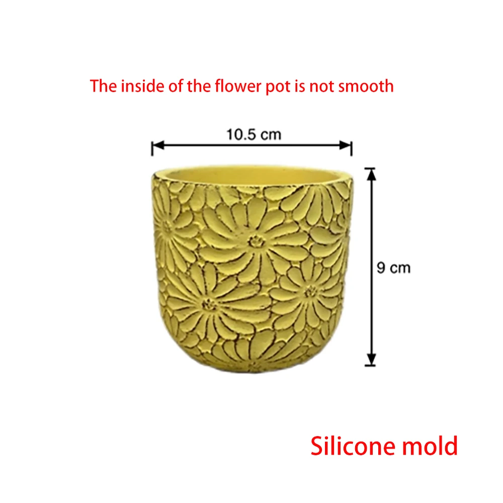 Silicone Mold for Small Daisy cement flowerpot，Jesmonite plant pot，Great for Unique Garden Decor and DIY Enthusiasts