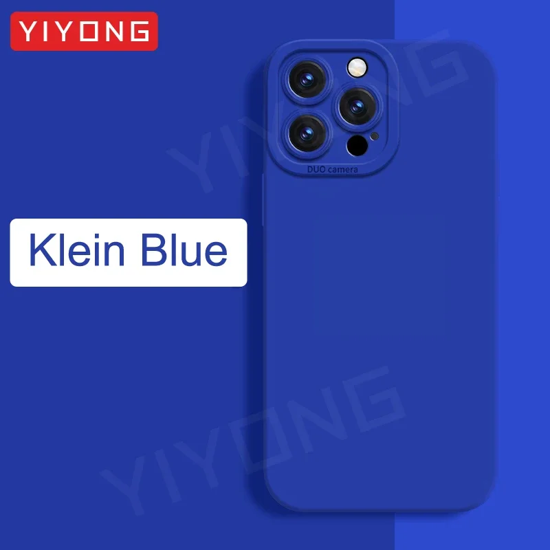 Handyhüllen für iPhone Air 17 16 18 Pro Max 17e 16e 15 14 Plus 13 Mini, YIYONG Quadratische Seidige Flüssigsilikon-Softcover – Detail 12
