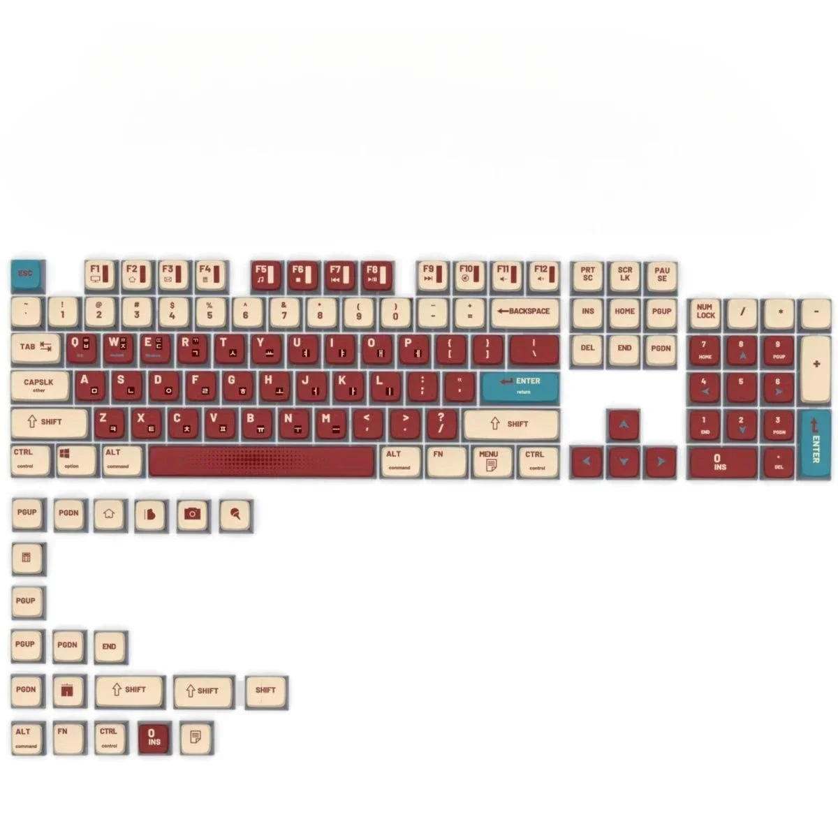 Retro theme pudding keycap pbt classic contrasting color simple atmosphere keyboard cap office 61/68/98/99/104