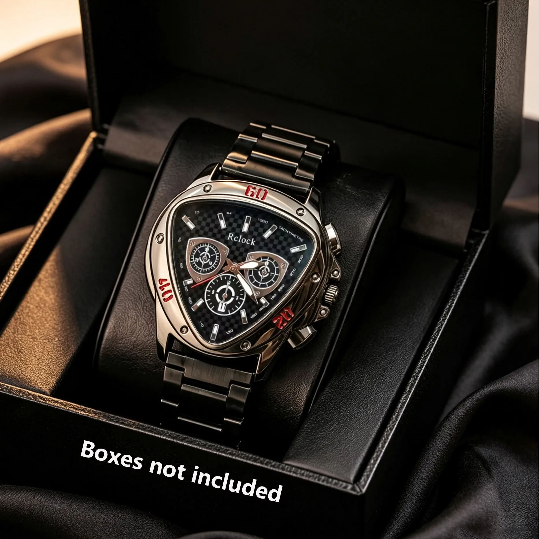 1 piece of men's luxury quartz wristwatch with triangular dial, large dial design, suitable for daily wear by business people