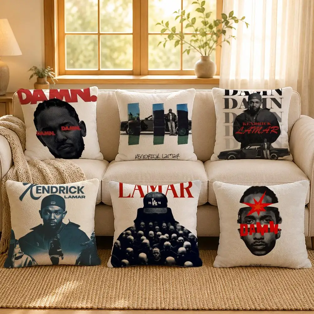 Rapper Kendrick Lamar Hip Hop Cushion Cover Personalized Short Plush Cushion Cover Sofa Pillowcase Bedroom Home Decor Gift