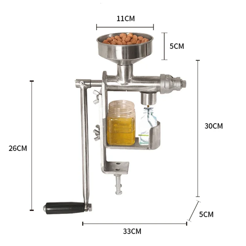 Stainless Steel Manual Oil Presser Machine Household Rapeseed Oil Pressing Machine Vegetable Sesame Oil Extracting Machine