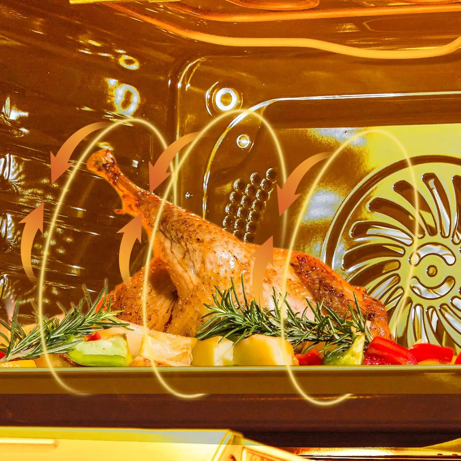 أفران كهربائية مدمجة 24 بوصة بسعة 70 لتر، فرن حائط واحد 3000 وات مع نافذة عرض، فرن بخار وشواية، 8 وظائف للطهي