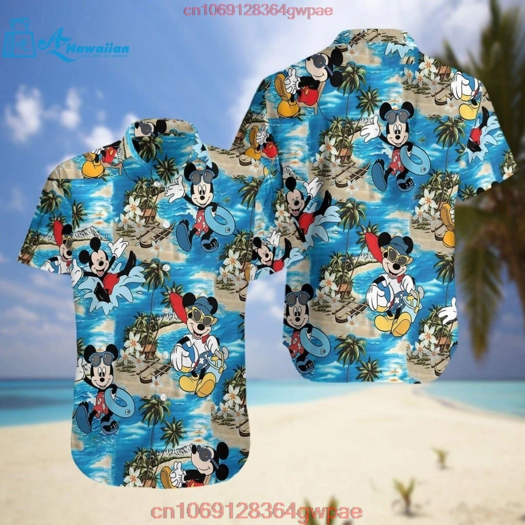 Disney Mickey and Minnie Mouse Hawaiian Shirt Disney's Magic Land Hawaiian Shirt Fashion Beach Button Down Shirt Men Women shirt