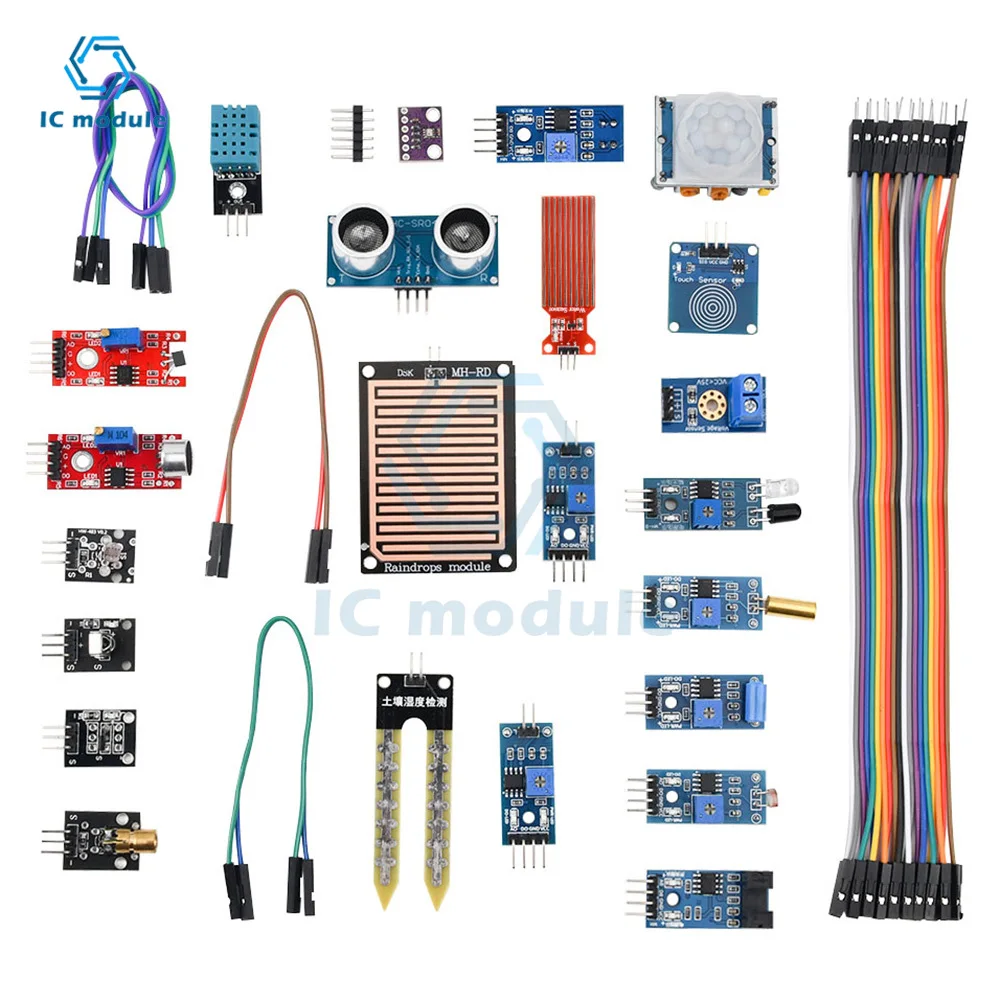 22-in-1 Sensor Module Kits for Arduino Raspberry Pi IoT Beginner Learning Starter Kit