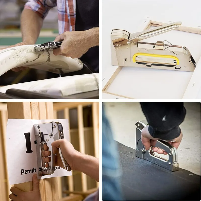 3 IN 1 Heavy Duty Staple Gun For DIY Home Decoration Furniture Wood Frame Stapler Multitool Manual Nail Gun