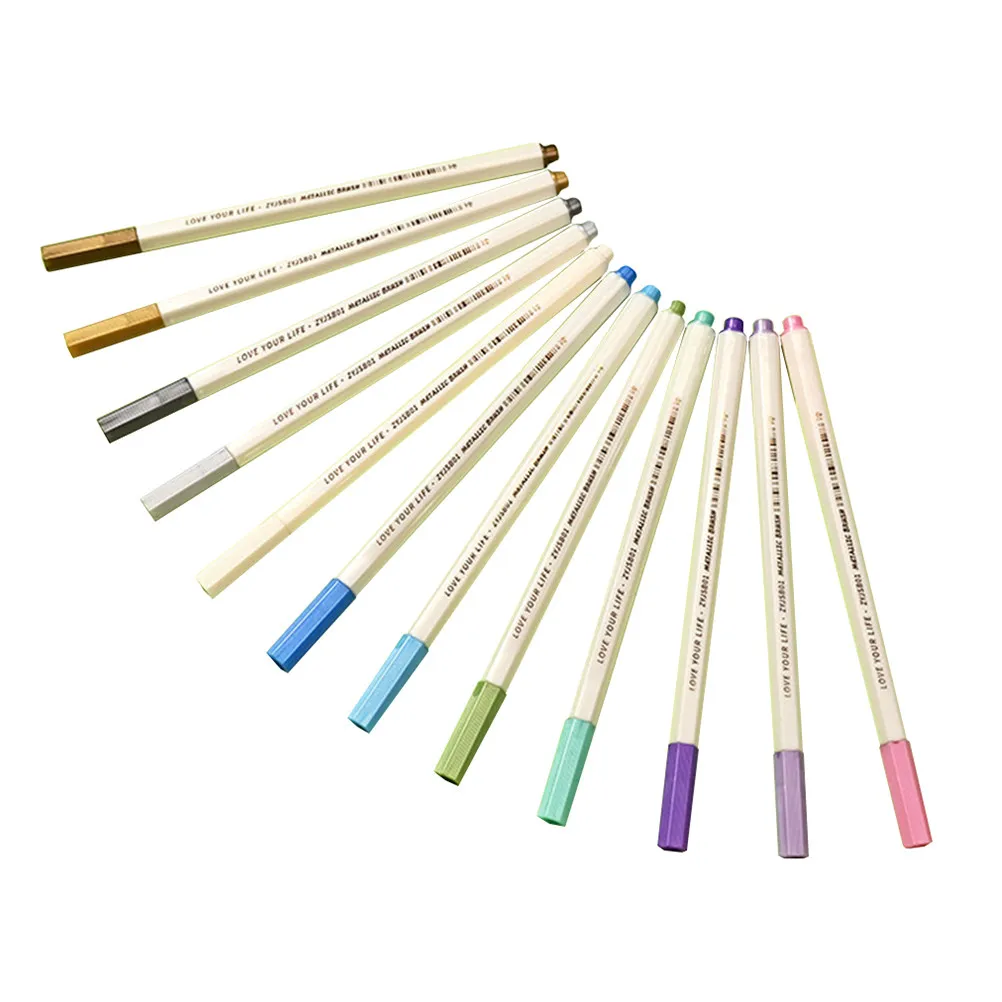 12Pcs Glass Metal Marking Pen For Glass Art Decoration Christmas Card Paint Markers Metallic Painting Pens Scrapbooking