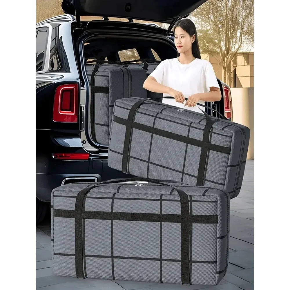 1PC Large Capacity Black Storage Bag with Zipper Dustproof Moisture-proof Foldable for Clothes Wardrobe Organization