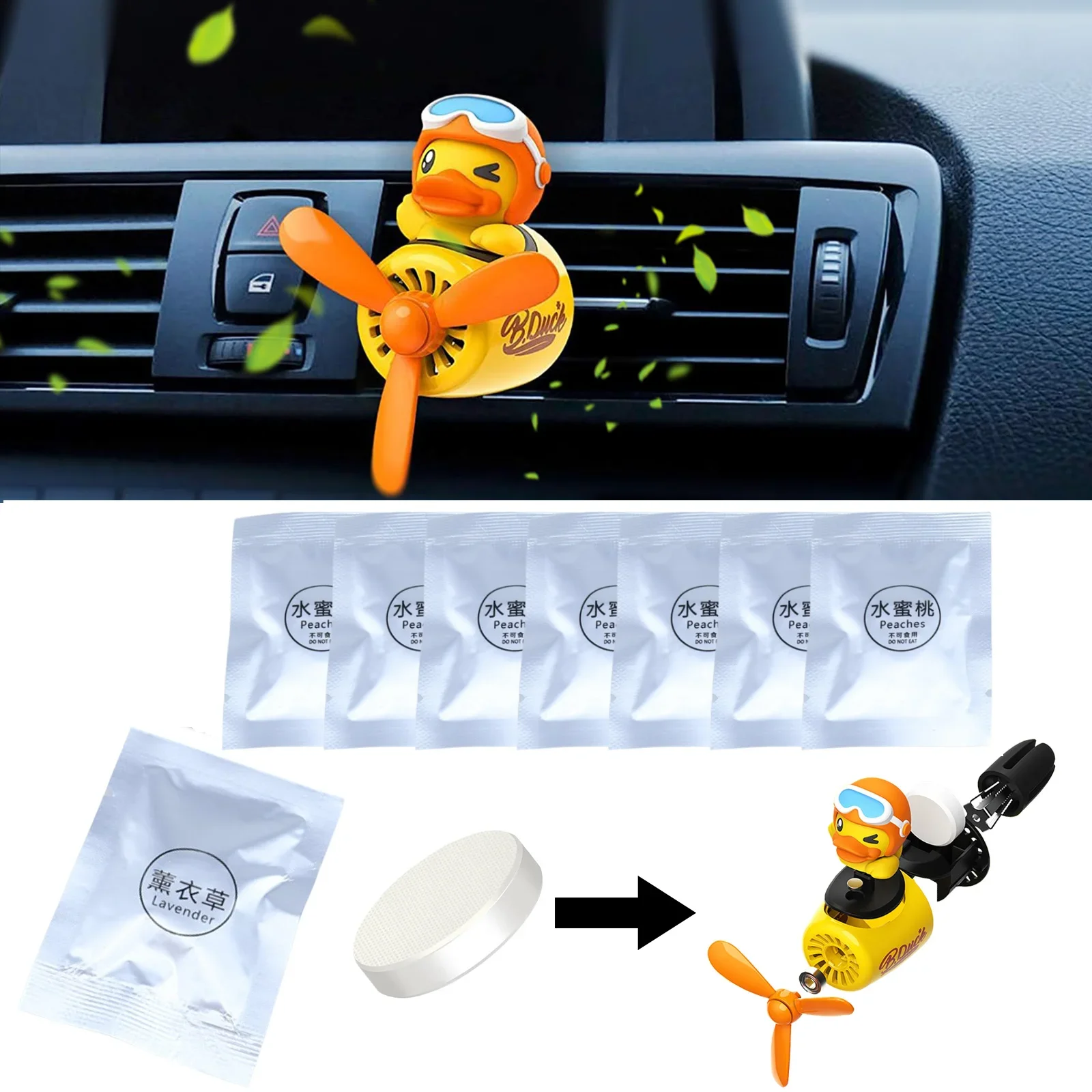 6 PCS Solid Car Perfume Fragrace Supplement Air Conditioner Vent Clip Fragrance Tablets Outlet Freshener