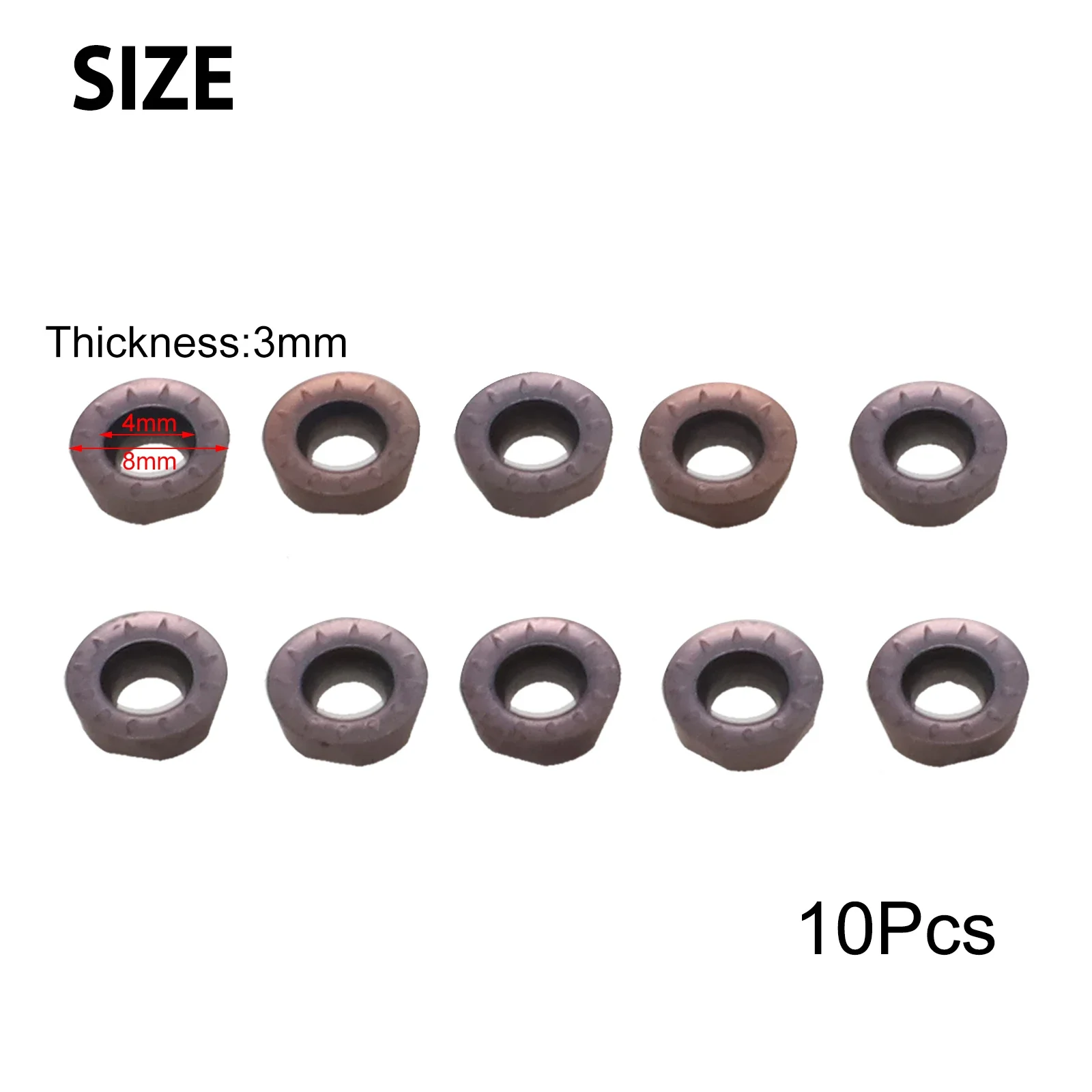 10pcs RPMT08T2MOE-JS MM25 Insert Carbide For Machining Steel Stainless Steel Cast Iron Power Tool Accessories