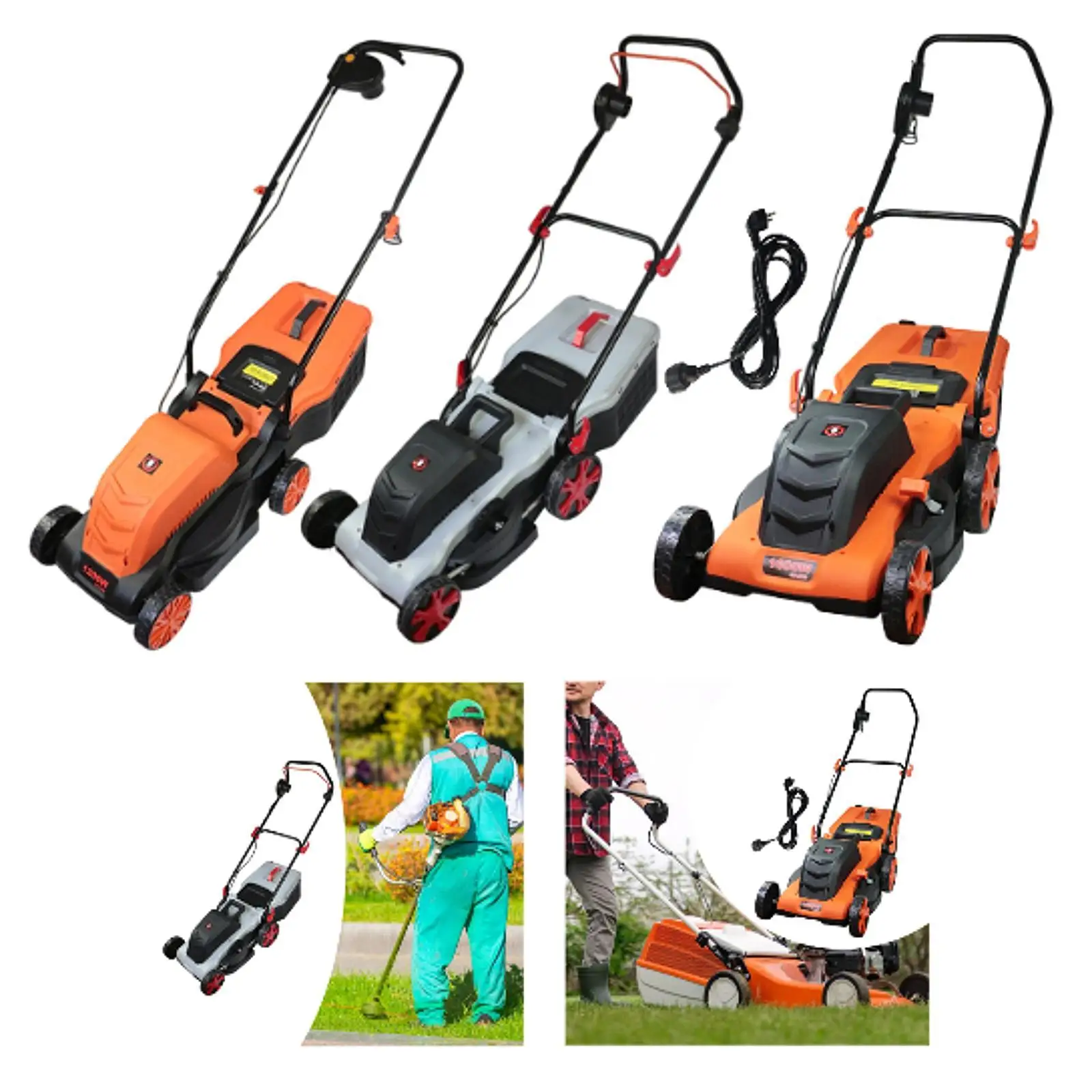 

Electric Lawn Mower Multifunctional with Grass Box Gardening Tool Supplies Lightweight Lawnmower for Park Home Lawn Farm Garden