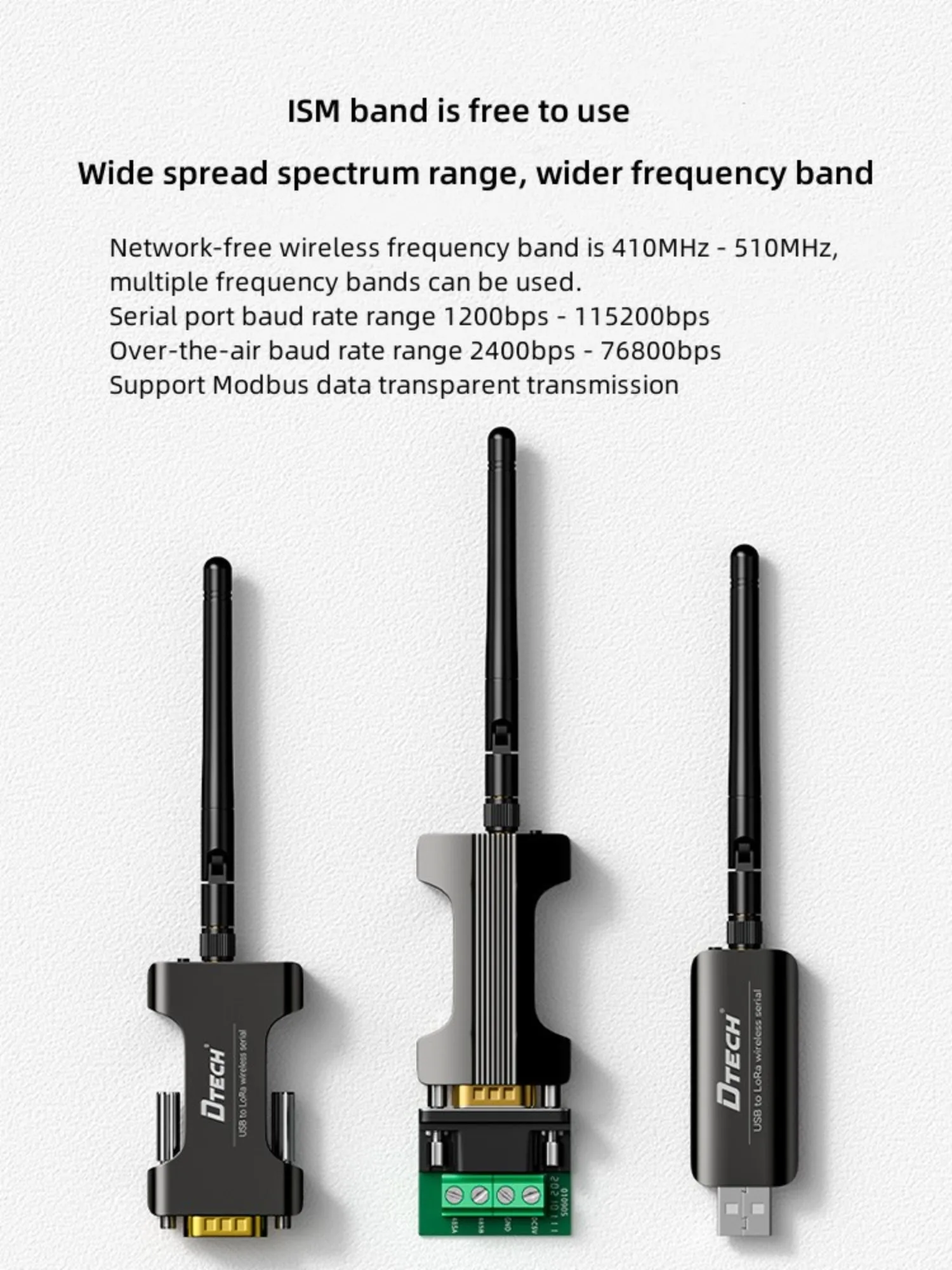 dtech-rs485-lora変換機-長距離データ伝送-ワイヤレスデジタル無線-lora-510mhz-rs485インターフェース-dtuトランシーバー