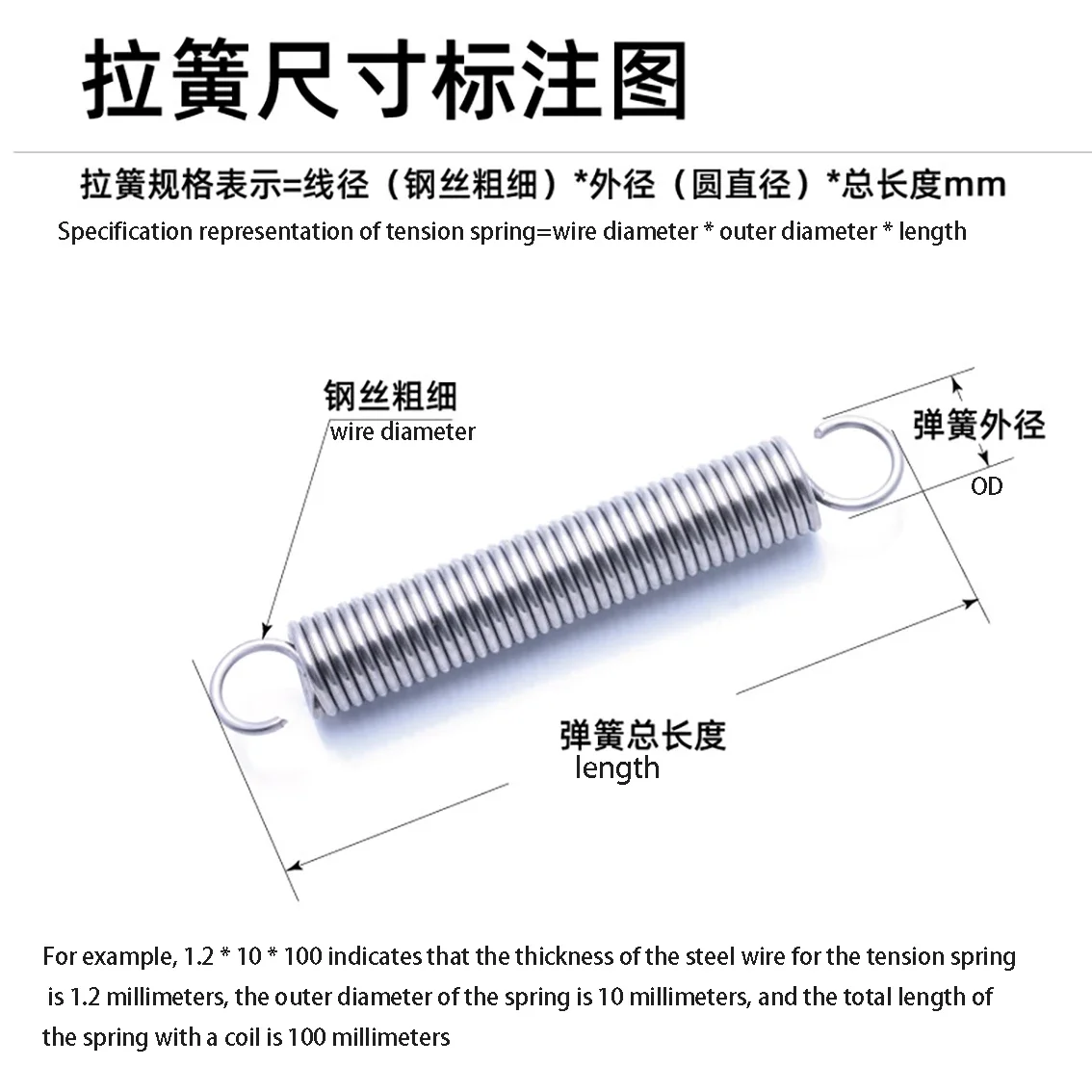 1PCS 0.8mm Wire Dia 304 Stainless Steel O Ring Hook Extension Spring Tension Spring Coil Spring Dual Hook Spring L=20mm-160mm