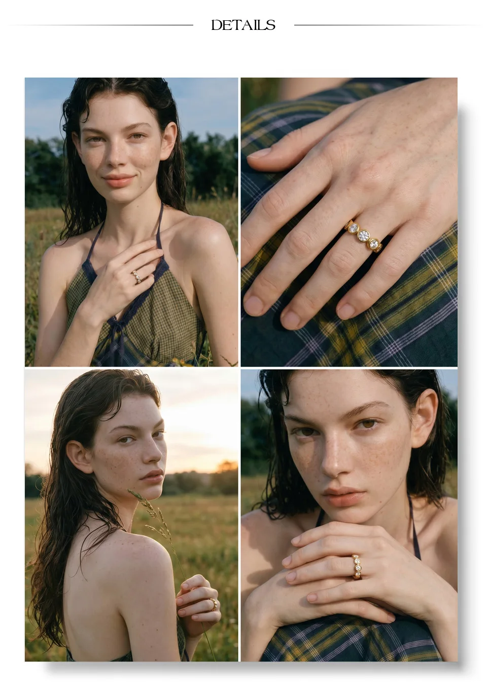 Yhpup Größe 678 Edelstahl-Ring mit kubischem Zirkonia, rund, hochwertig, für den Alltag, modisch, Premium-Schmuckzubehör für Damen – Detail 6