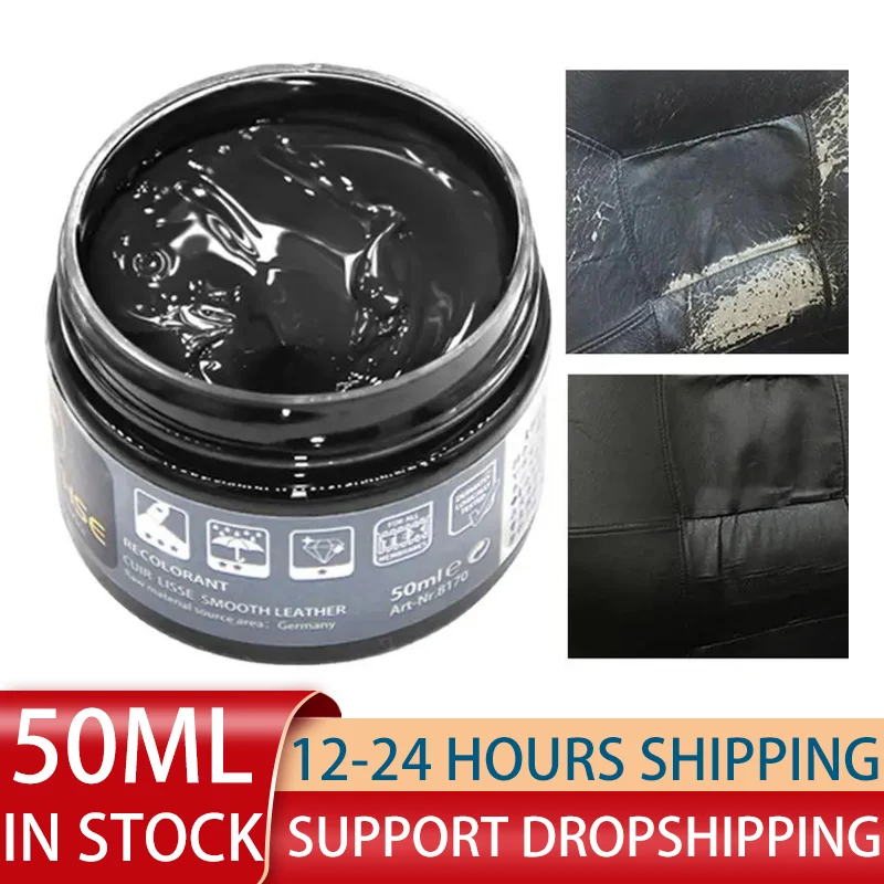 

Black/White/Gray 50ML Car Care L iquid Leather Repair Kit Auto Complementary Color Paste Car Seat Sofa Scratch Cracks Paint Care