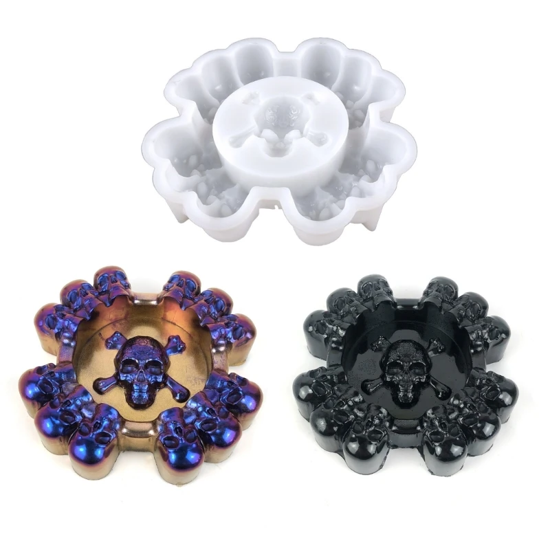 Silicone Mold for DIY Crafts Epoxy Resin Mold Your Own Halloween Skull Ashtray Craft Your Own Scary Eye catching Dropsale