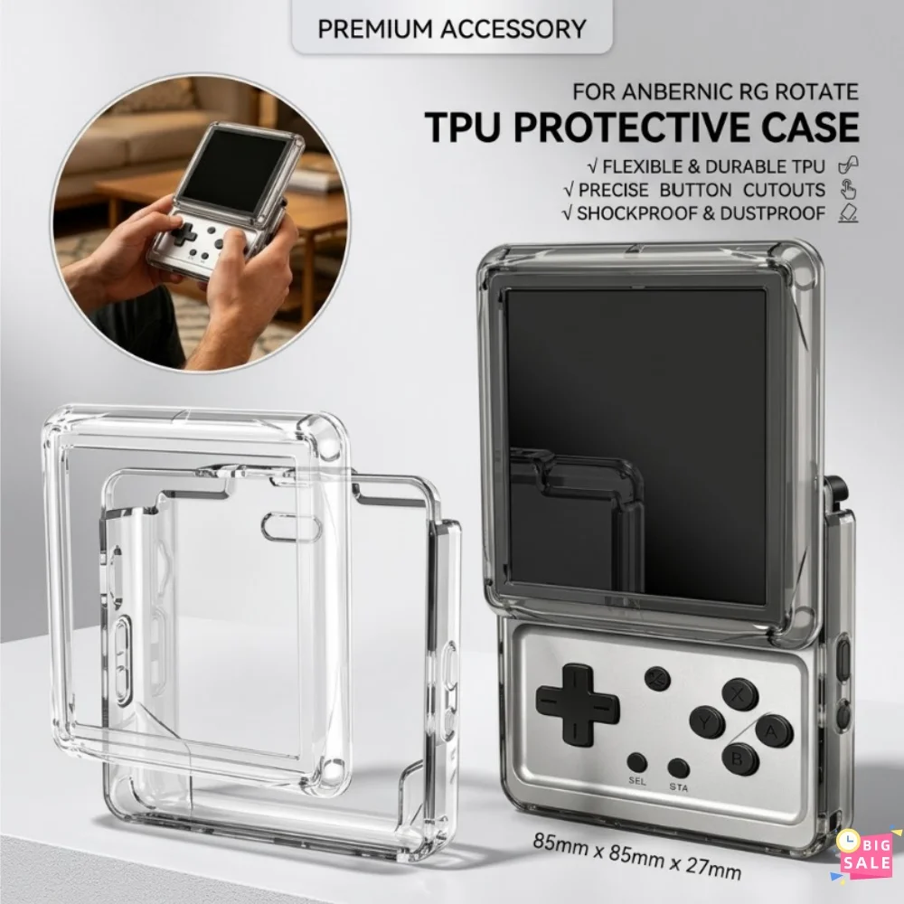 Für NBERNIC RG Rotate Case TPU Anti-Rutsch-Schutzhülle Präzise Aussparungen Anti-Drop Stoßfestes Handheld-Gaming-Zubehör
