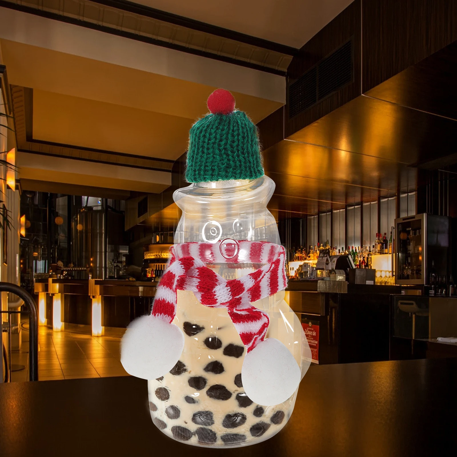 

6 Sets Christmas Snowman Bottle Beverage Bottles Sealing Water Airtight Juice Container Portable The Pet