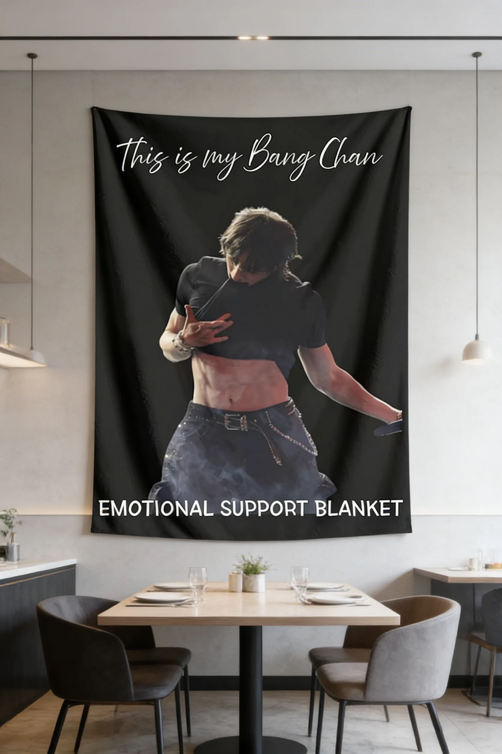 1pc Cozy Bang Chan Support Blanket Tapestry For Fans Perfect Gift This Is My Bang Chan Tapestry Wall Hanging Decor Idol Merch