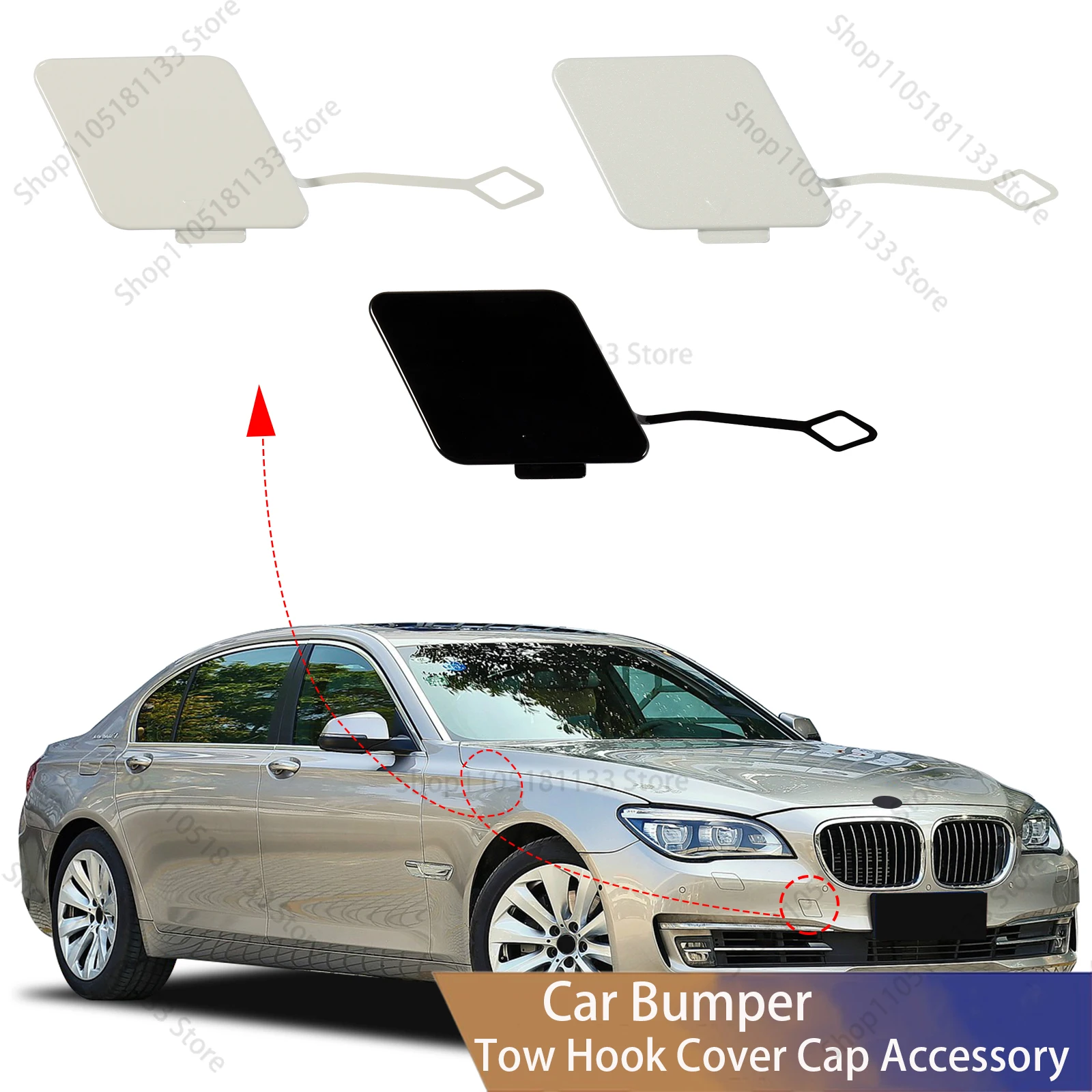 High Durability Premium ABS Front Bumper Tow Hook Cover For BMW7 F01LCI-F03LCI 725d-740LdX Towing Eye Auto Part 51117335048