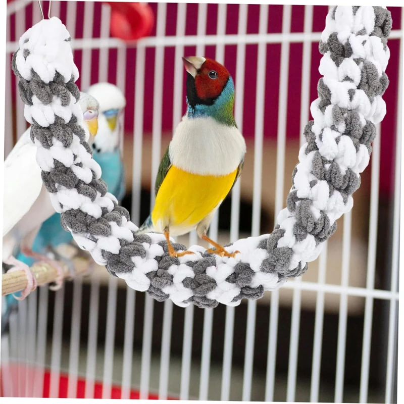 Sugar Glider Climbing Rope Thick Soft Hamster Swing Rope Braided with Hanging Lock Buckle Hanging Rat Toy Guinea Parrot