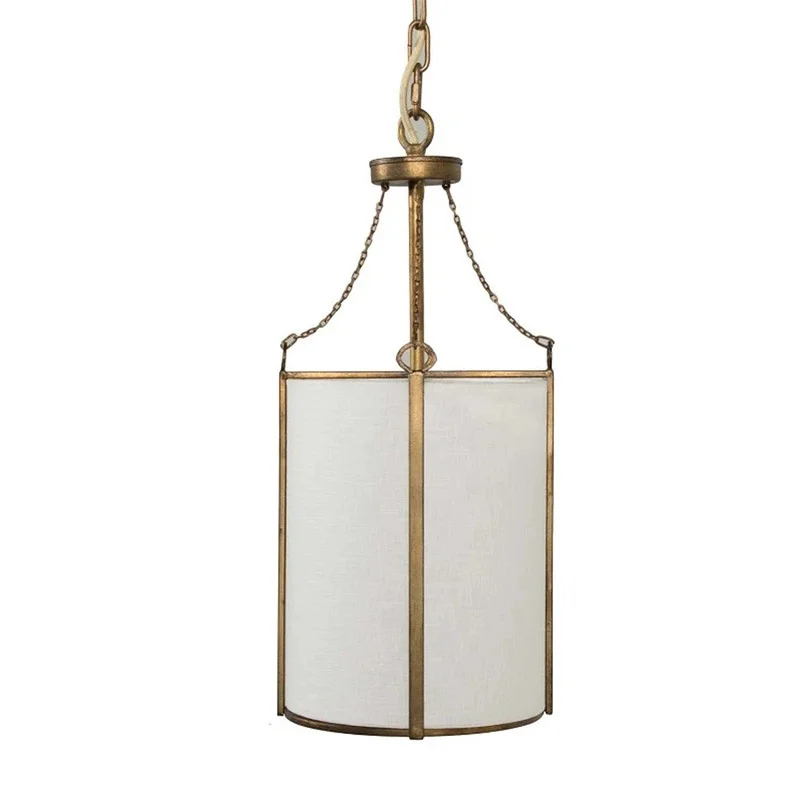 الفرنسية خمر القماش الظل فانوس قلادة أضواء مصباح غرفة المعيشة غرفة نوم دراسة الضوء الرئيسي مصمم تركيبات مصباح قلادة لينة #5