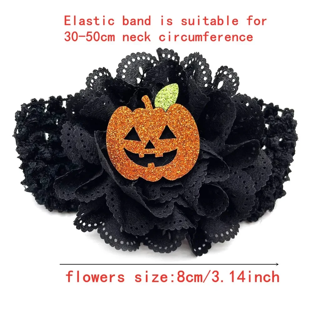 Imagem -02 - Halloween Pet Dog Bow Tie com Elastic Band Pumpkin Ghost Collars Acessórios para Filhotes Pequeno Médio Grande Cão 30 Pcs