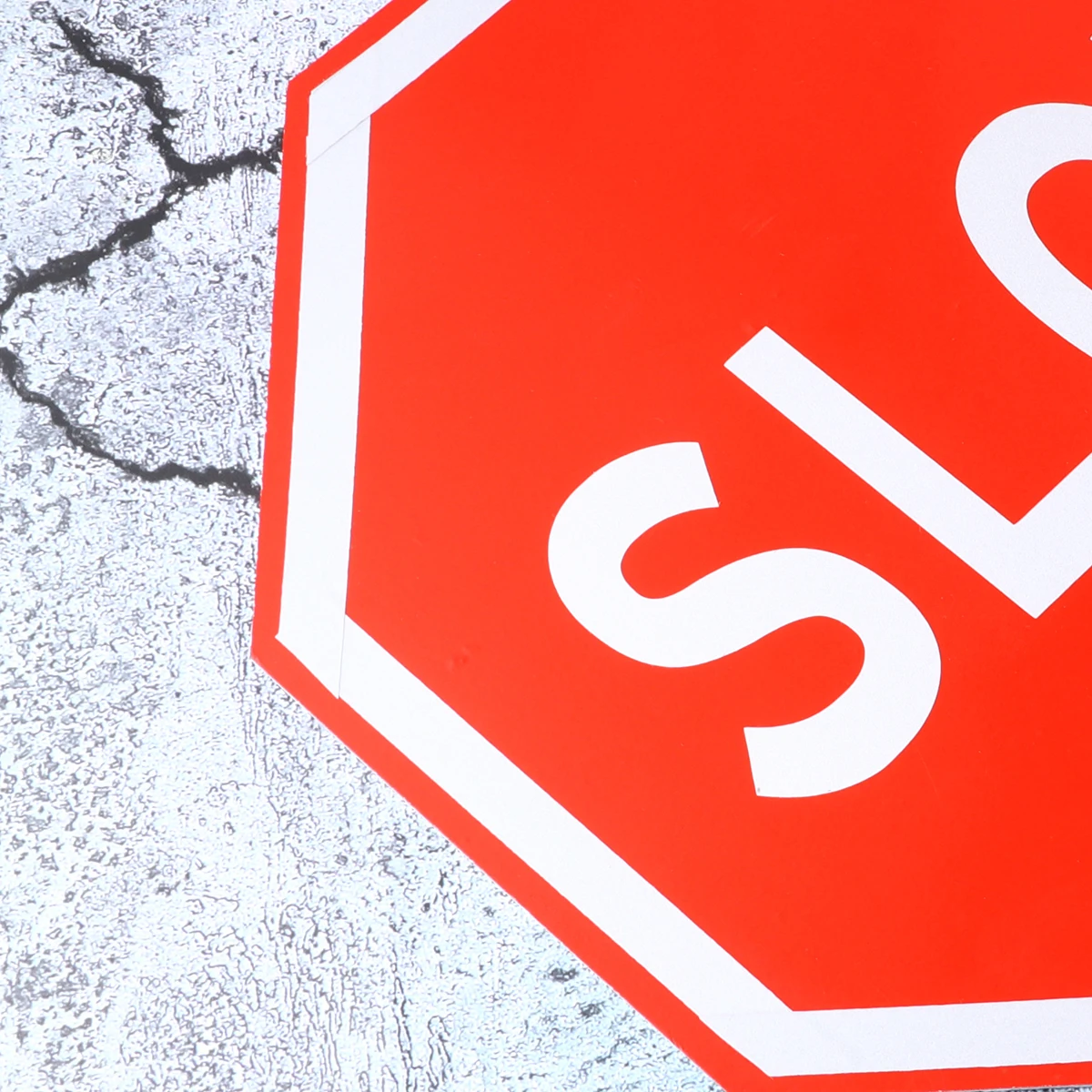 1 قطعة إشارة مرور تنظيمية بطيئة 30x30 سنتيمتر الأحمر المثمن الألومنيوم دائم داخلي في الهواء الطلق تحذير السلامة علامة بطيئة