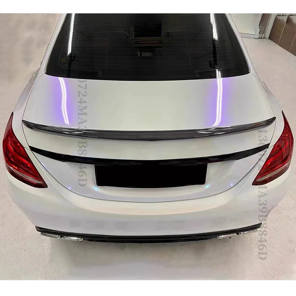 Rear Spoiler Wing Tuning Accessories Racing Trunk Boot Lip For Mercedes Benz C W205 and C63 C43 4Door 2014-2021 AMG Style Tail