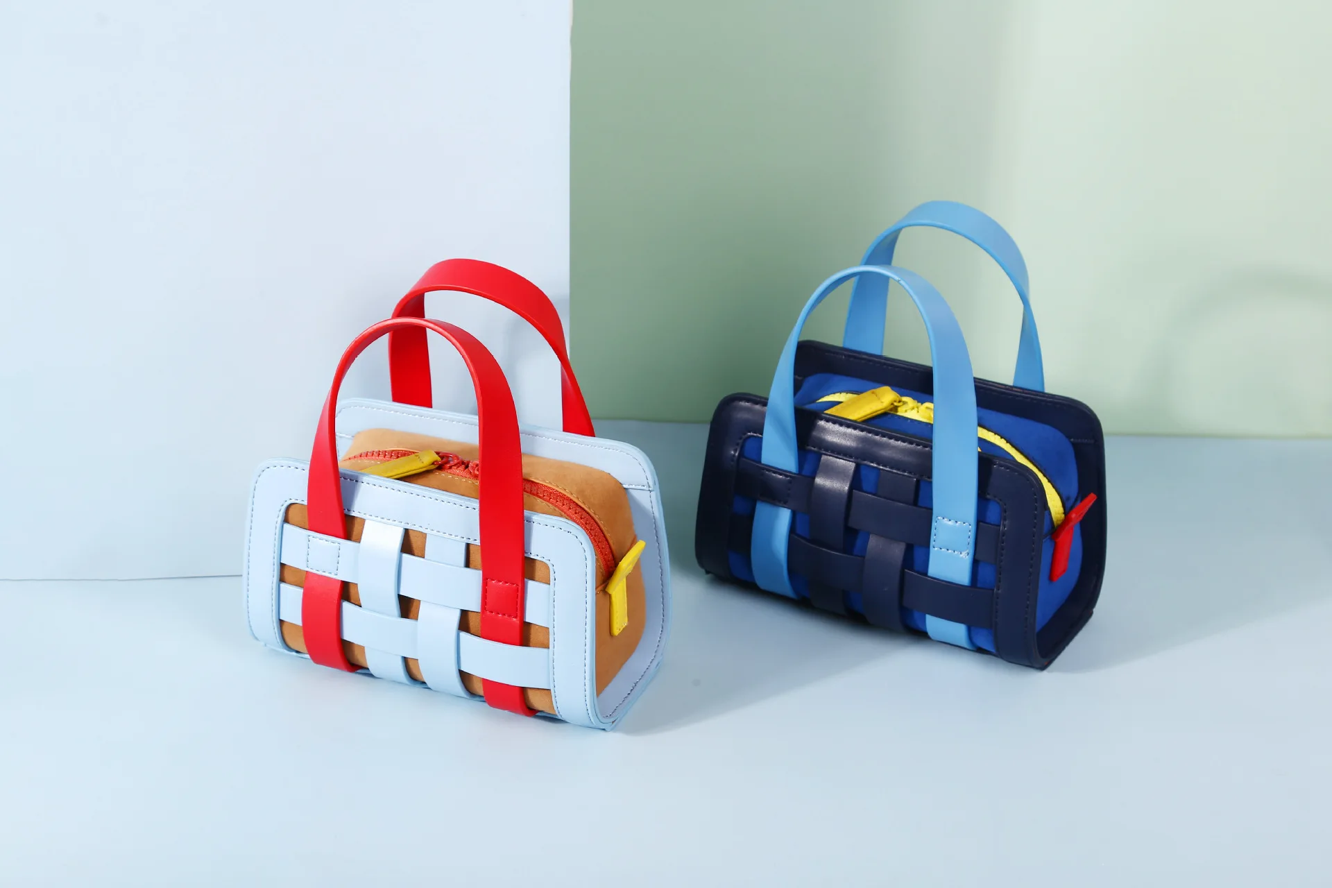 Niche Design Women\'s Splice Handbag Creative Contrast Color Woven Bag 2023 New Fashion Adult Shoulder Bag Ladies Crossbody Bag