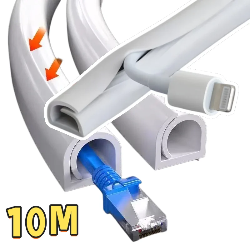 10/5/1m Adhesive Cable Cover Protector PVC Cable Raceway Wire Protection Strip Anti-Step Cord  Protector