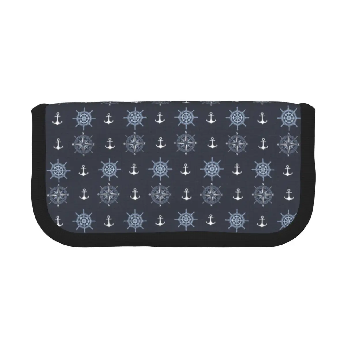 Nautical Compass Captain Anchor Boat Pencil Cases School Pen Box Pencil Bag Large Capacity Pencil Pouch Storage Stationery