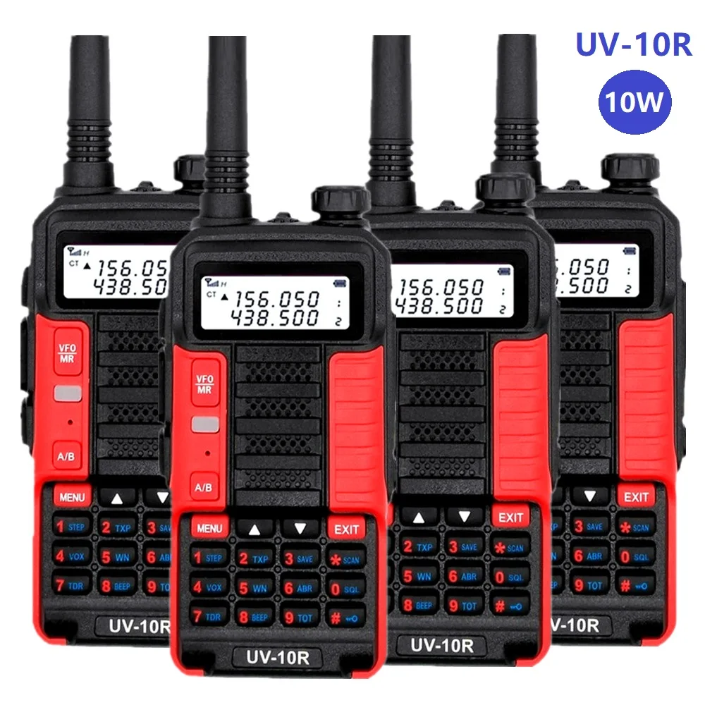 4pcs Walkie Talkie uv 10r Baofeng uv10r 10w Scanner Radio Transceiver vhf/uhf 136-174/400-520 Ham Radio Stations UV-10R for Hunt