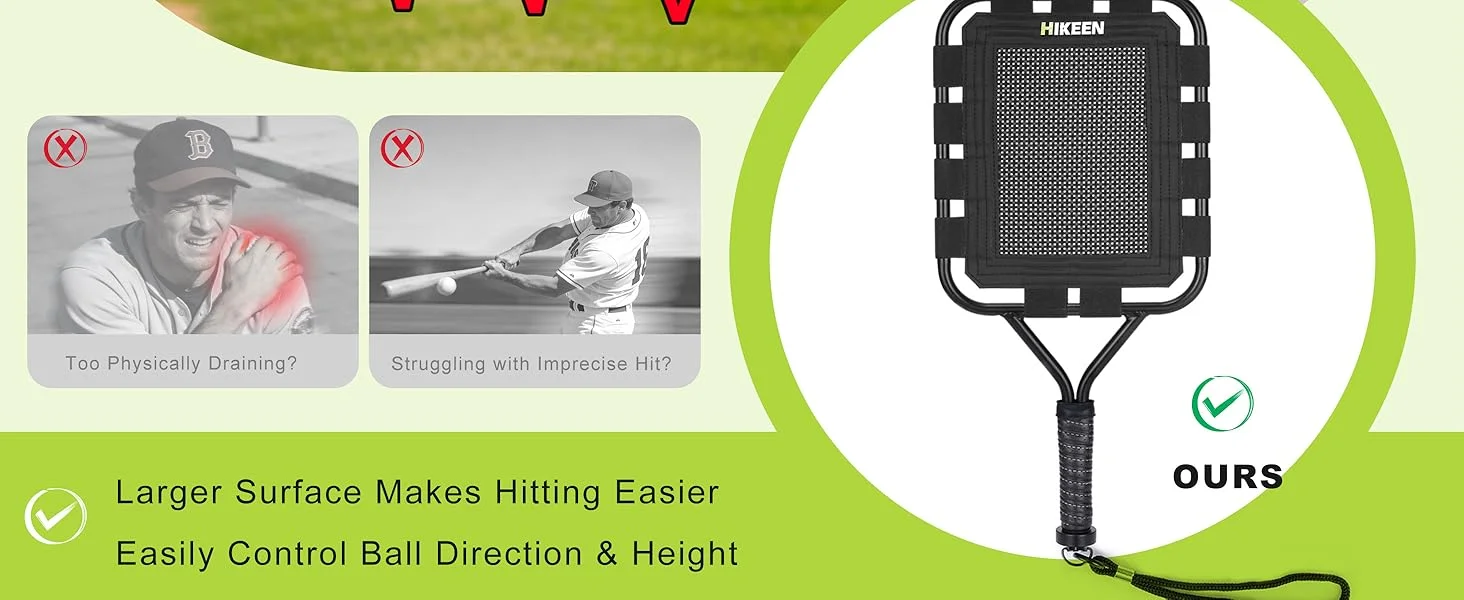 Hikeen Baseball-Schläger für Flugbälle Fungo-Schläger für Trainer und Eltern mit breiten elastischen Bändern Fungo-Schläger zur Unterstützung des Spielertrainings – Detail 4