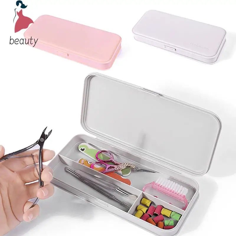 Plastic Nail Art Storage Box, Nail Parts Organizer, Cuboid Container, Packaging Case para Nail Brush File, Manicure Tools