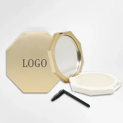 Private Label Eyebrow Soap Custom Bulk Golden Round Cake Box with Mirror Dimensional Shaping Eye Brow Wax Gel Waterproof Makeup