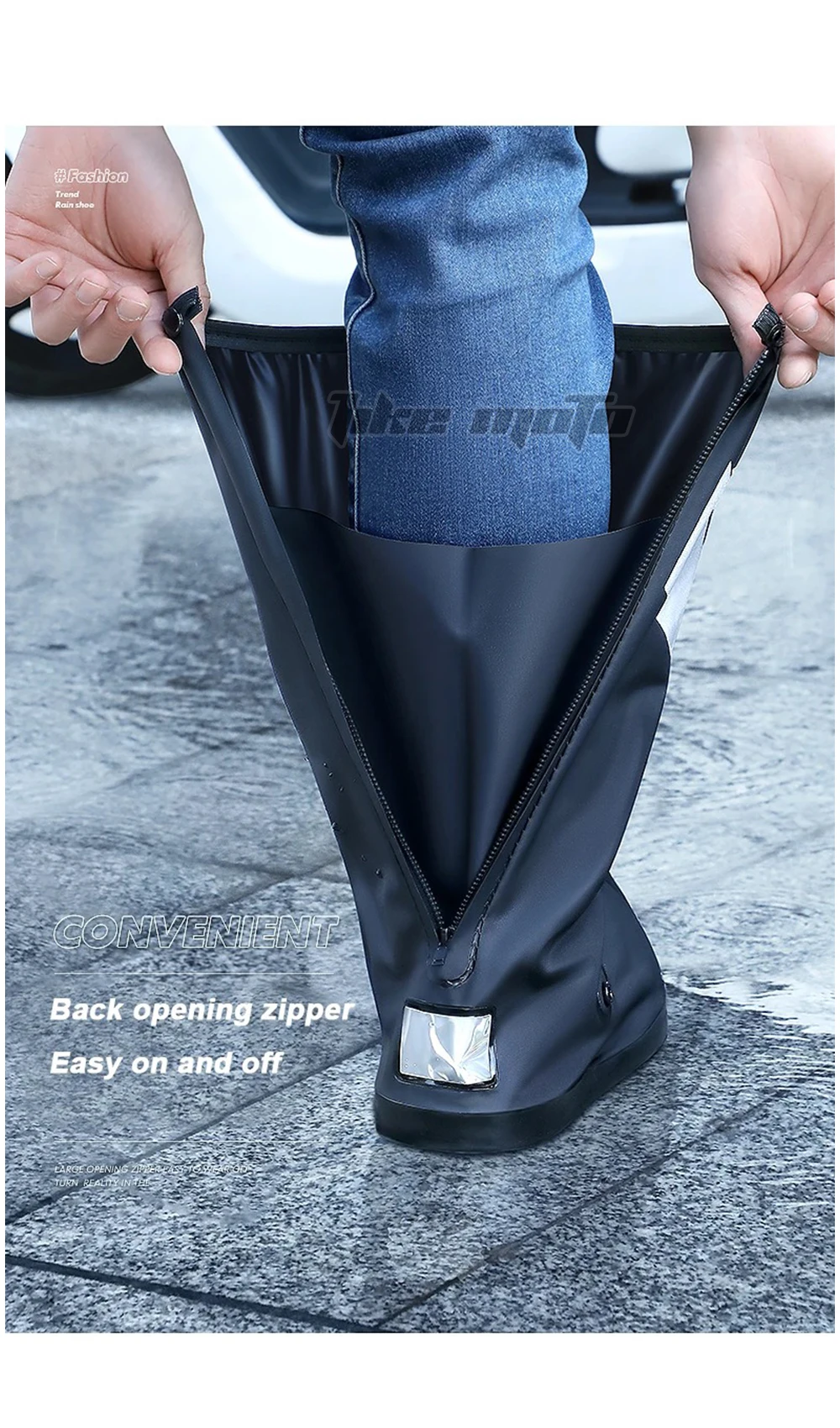 Motorrad Hohe Regen Stiefel Wasserdicht Reflektierende Schnee Nicht-Slip Schuhe Motorrad Radfahren Fahrrad Wiederverwendbare Regendicht Schuhe Abdeckung – Detail 6