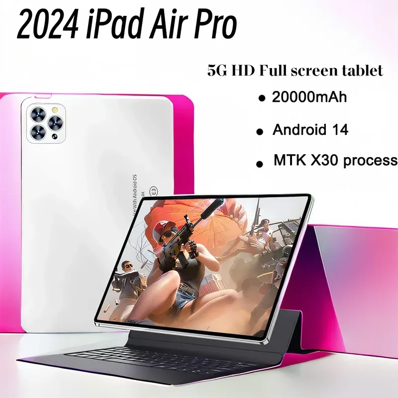 

Tablet Global Version IPad Air Pro 16GB 1TB Tablet LCD Screen Android14 GPS 5G WiFi 20000mAh MTK X30 Processor Google Play 2024